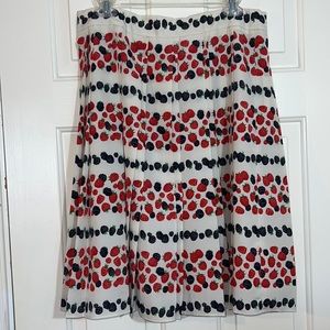 J.Crew Womens Fruit Berry Print Pleated Skirt Size 12
